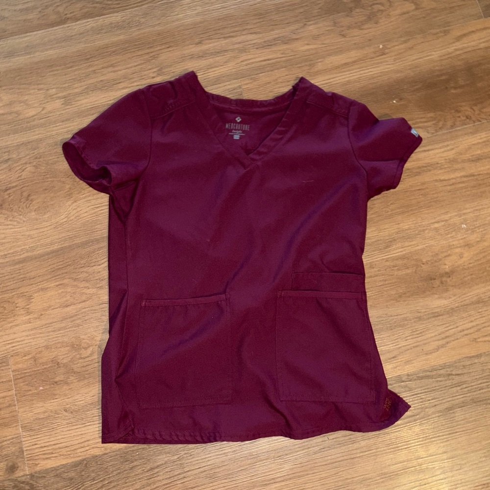 Med Couture Maroon Scrub Set